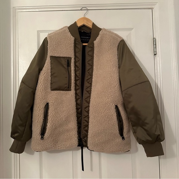 NWT All Saints Suri Bomber in Olive - Picture 6 of 9